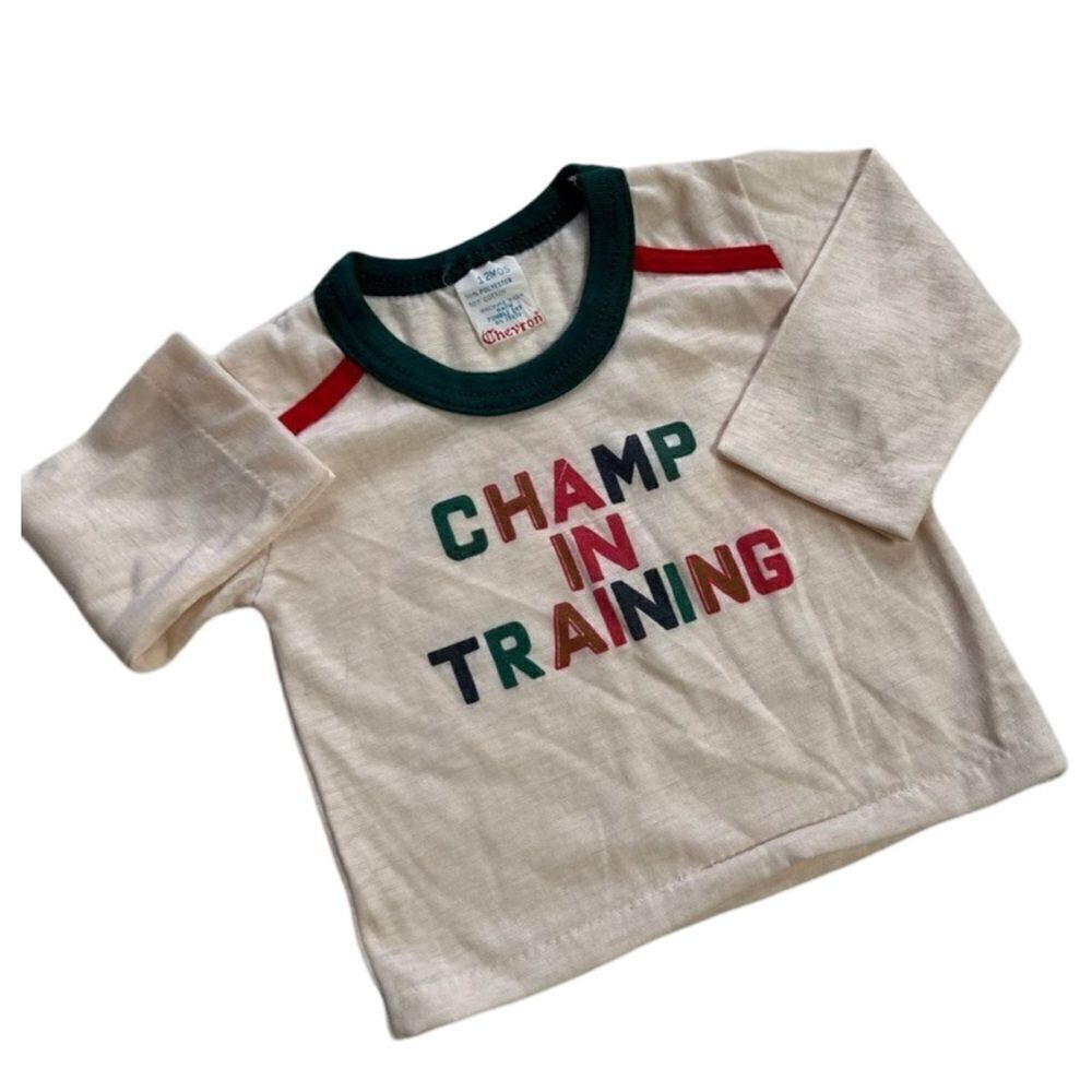 Vintage 1970s Retro Champ In Training Multicolor Ringer Long Sleeve T-Shirt